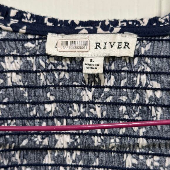 River Women's V-Neckline Collared Long Sleeves Maxi Dress Size Large - Picture 2 of 5